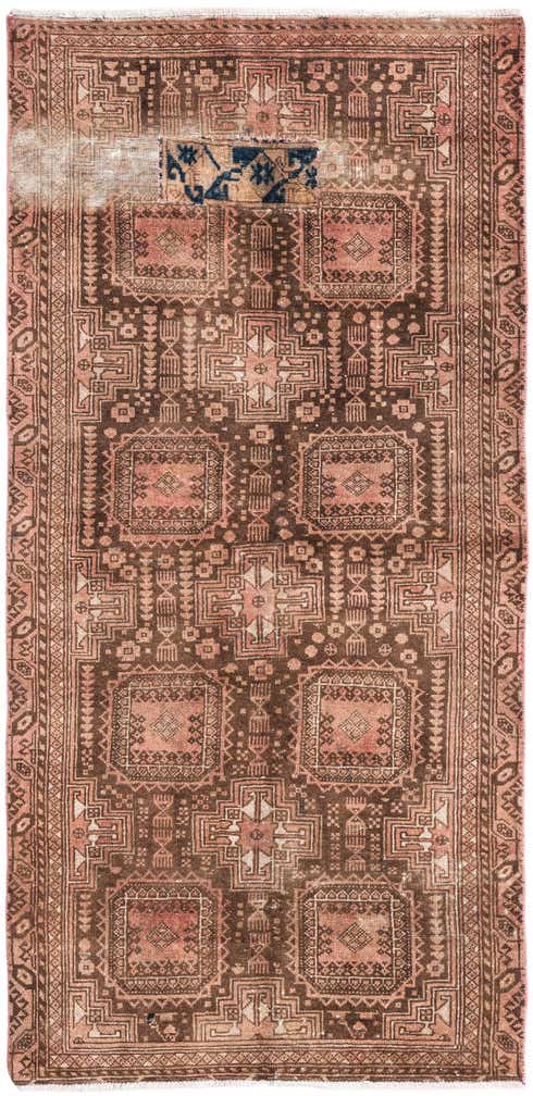 3' 4 x 6' 10 Hand Knotted Ultra Vintage Persian Wool Runner Rug