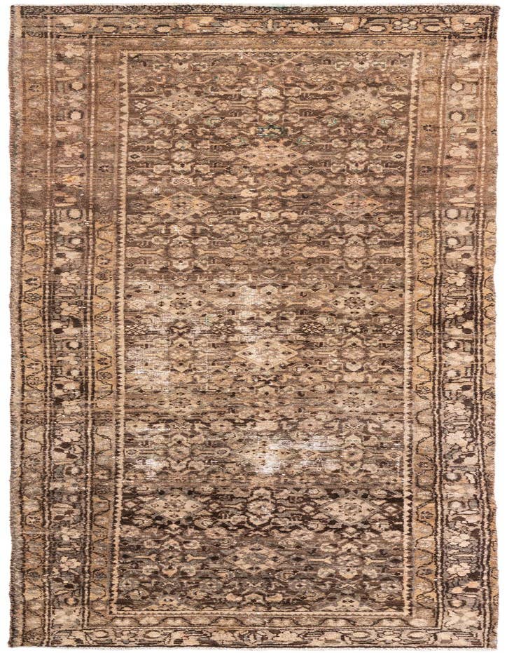 Detail image of 3' 7 x 10' 2 Hand Knotted Ultra Vintage Persian Wool Runner Rug