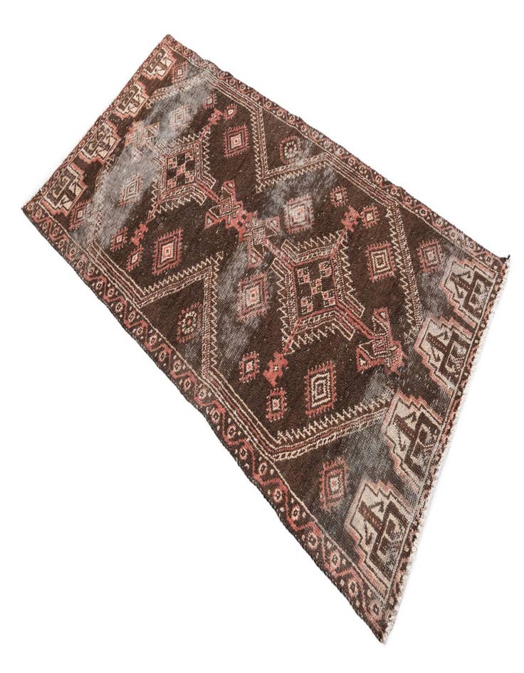 Detail image of 3' x 5' 10  Hand Knotted Ultra Vintage Persian Wool Runner Rug