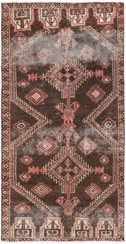 Detail image of 3' x 5' 10 Hand Knotted Ultra Vintage Persian Wool Runner Rug