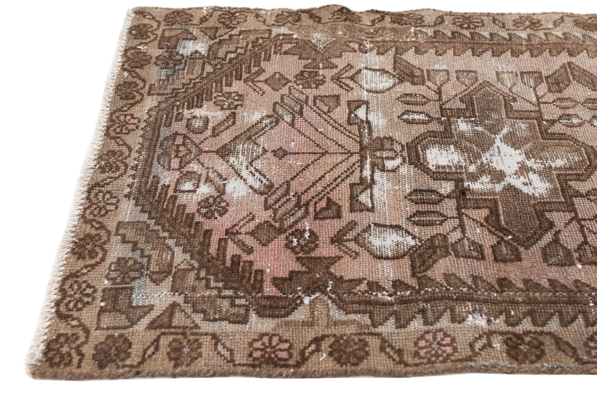 2' 5 x 5' 7 Hand Knotted Ultra Vintage Persian Wool Runner Rug
