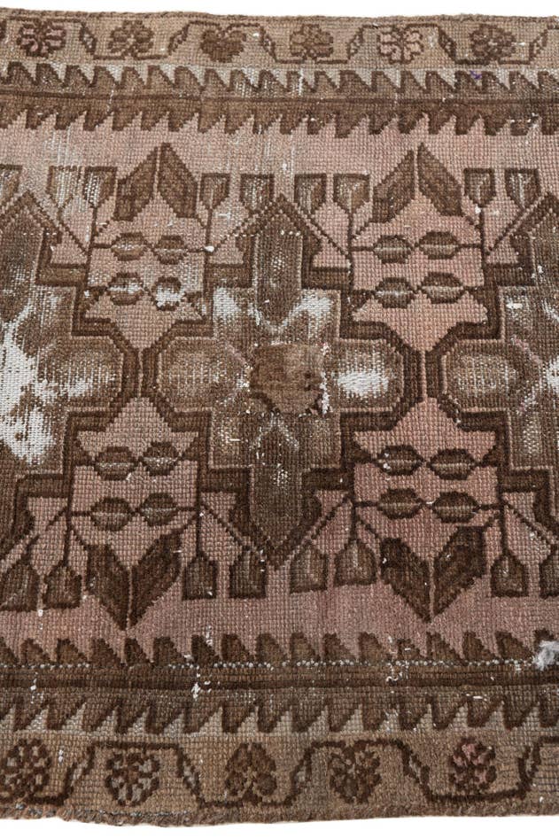 Detail image of 2' 5 x 5' 7 Hand Knotted Ultra Vintage Persian Wool Runner Rug