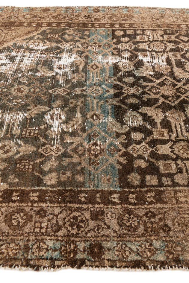 Detail image of 3' 9 x 9' 2 Hand Knotted Ultra Vintage Persian Wool Runner Rug