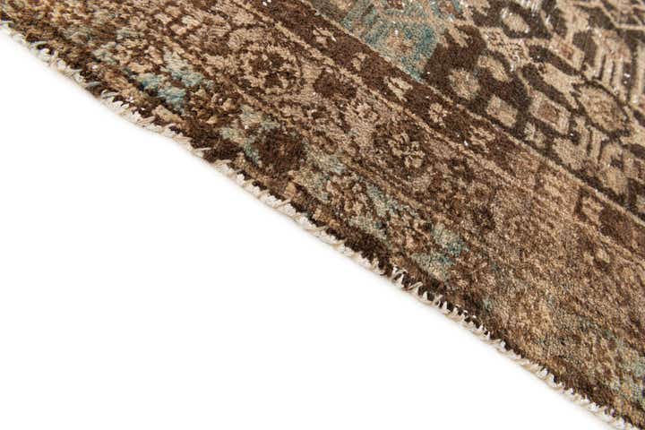 3' 9 x 9' 2 Hand Knotted Ultra Vintage Persian Wool Runner Rug