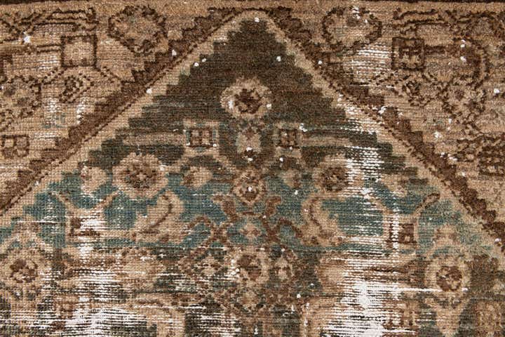 3' 9 x 9' 2 Hand Knotted Ultra Vintage Persian Wool Runner Rug