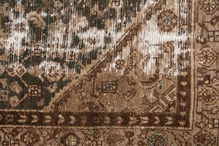 3' 9 x 9' 2 Hand Knotted Ultra Vintage Persian Wool Runner Rug
