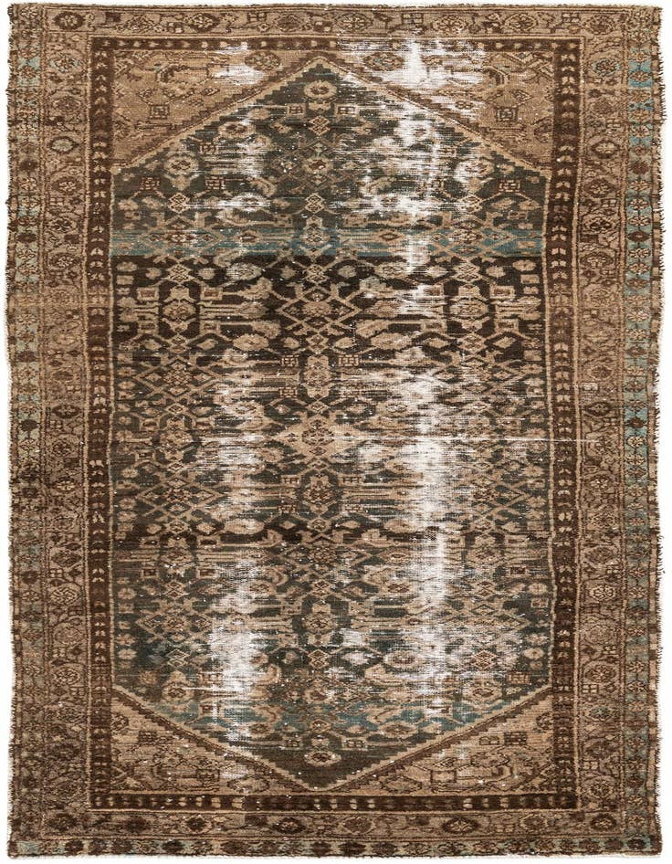 Detail image of 3' 9 x 9' 2 Hand Knotted Ultra Vintage Persian Wool Runner Rug