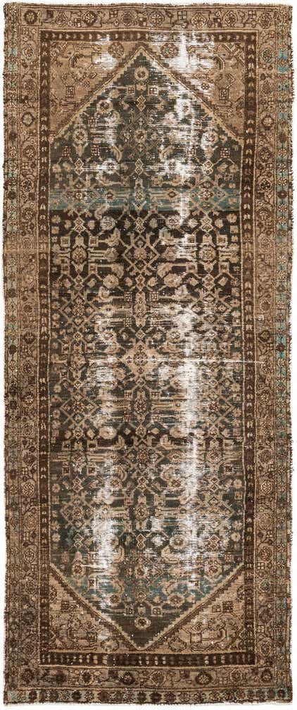 3' 9 x 9' 2 Hand Knotted Ultra Vintage Persian Wool Runner Rug