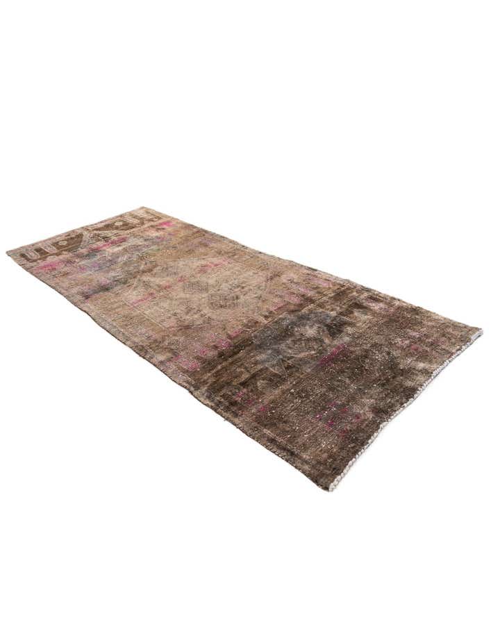 3' 7 x 8' 9 Hand Knotted Ultra Vintage Persian Wool Runner Rug