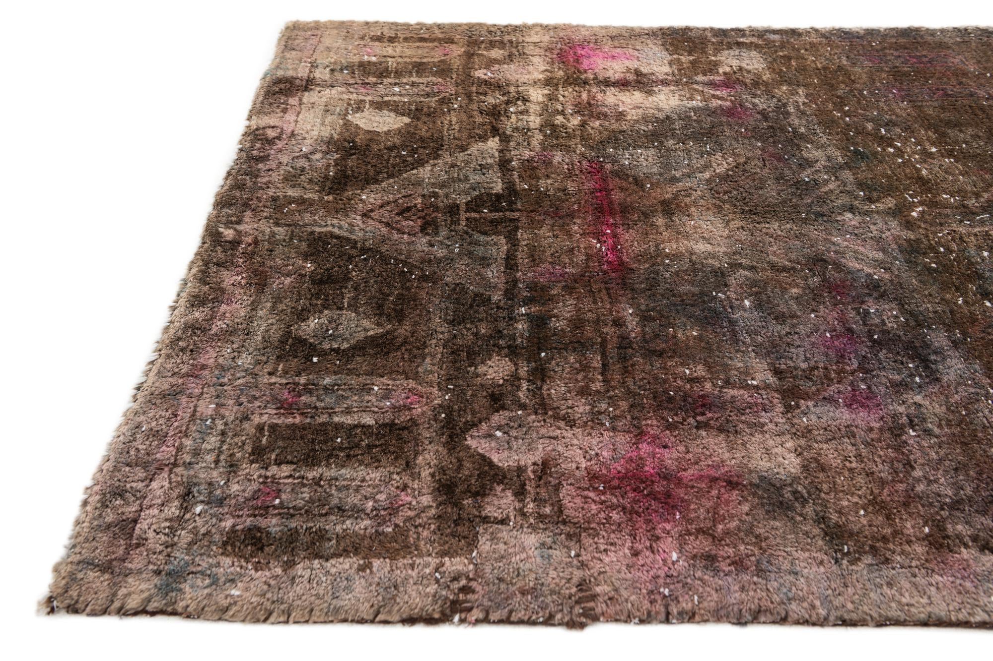 3' 7 x 8' 9 Hand Knotted Ultra Vintage Persian Wool Runner Rug