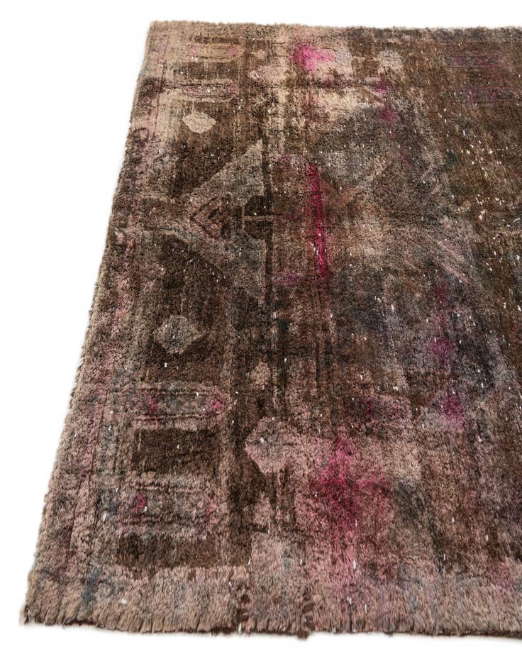 Detail image of 3' 7 x 8' 9  Hand Knotted Ultra Vintage Persian Wool Runner Rug