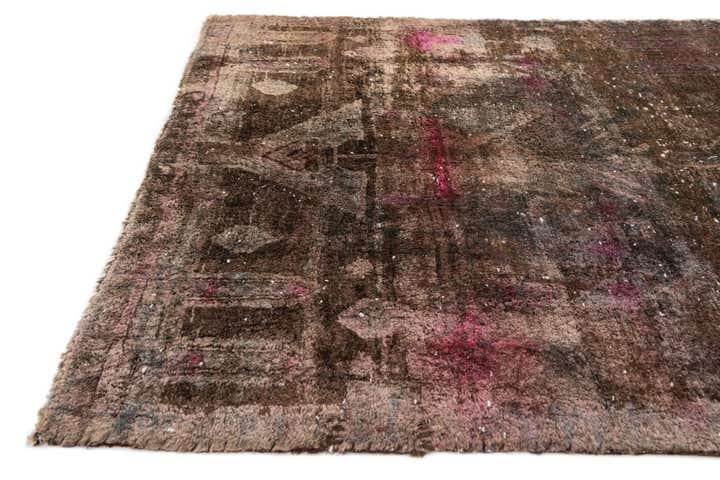 3' 7 x 8' 9 Hand Knotted Ultra Vintage Persian Wool Runner Rug