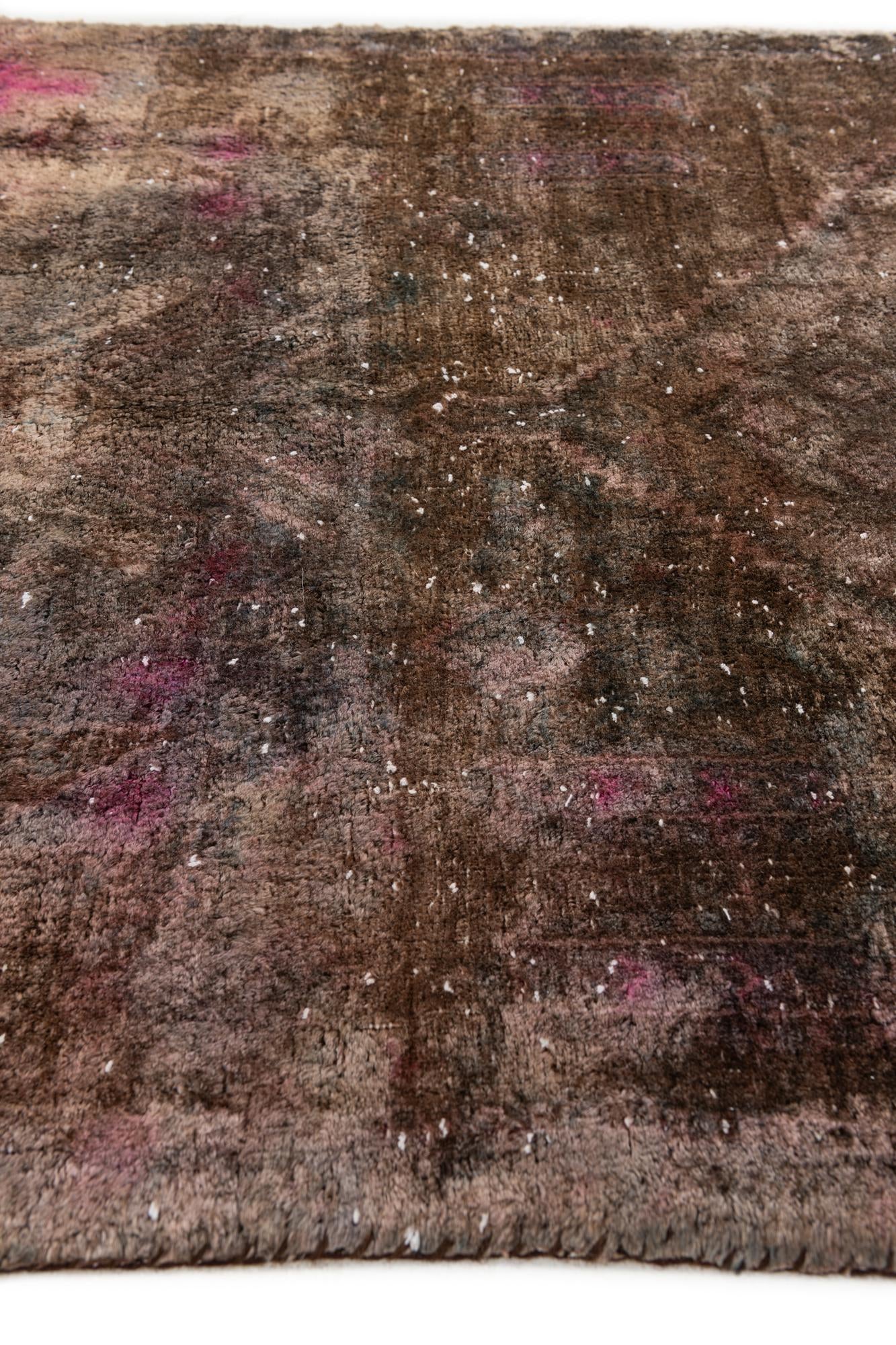 3' 7 x 8' 9 Hand Knotted Ultra Vintage Persian Wool Runner Rug
