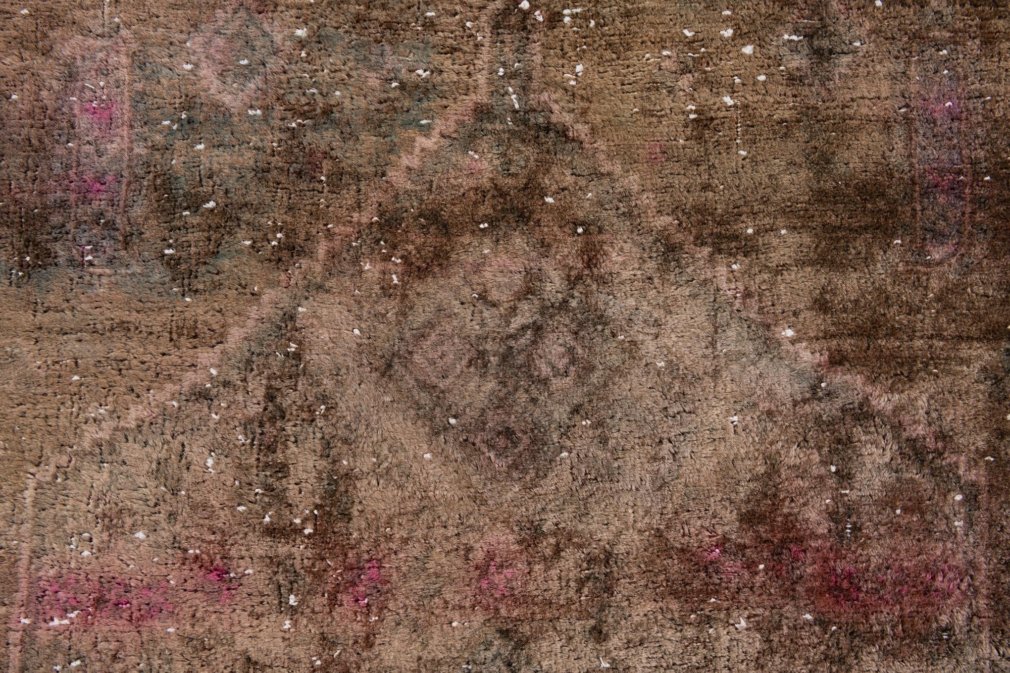 3' 7 x 8' 9 Hand Knotted Ultra Vintage Persian Wool Runner Rug