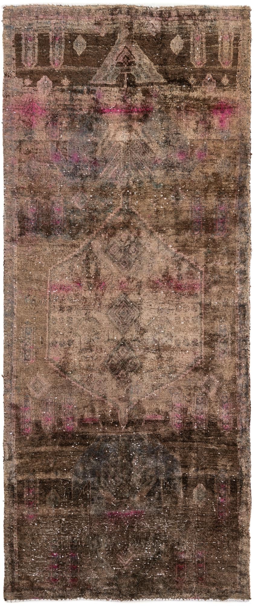 3' 7 x 8' 9 Hand Knotted Ultra Vintage Persian Wool Runner Rug