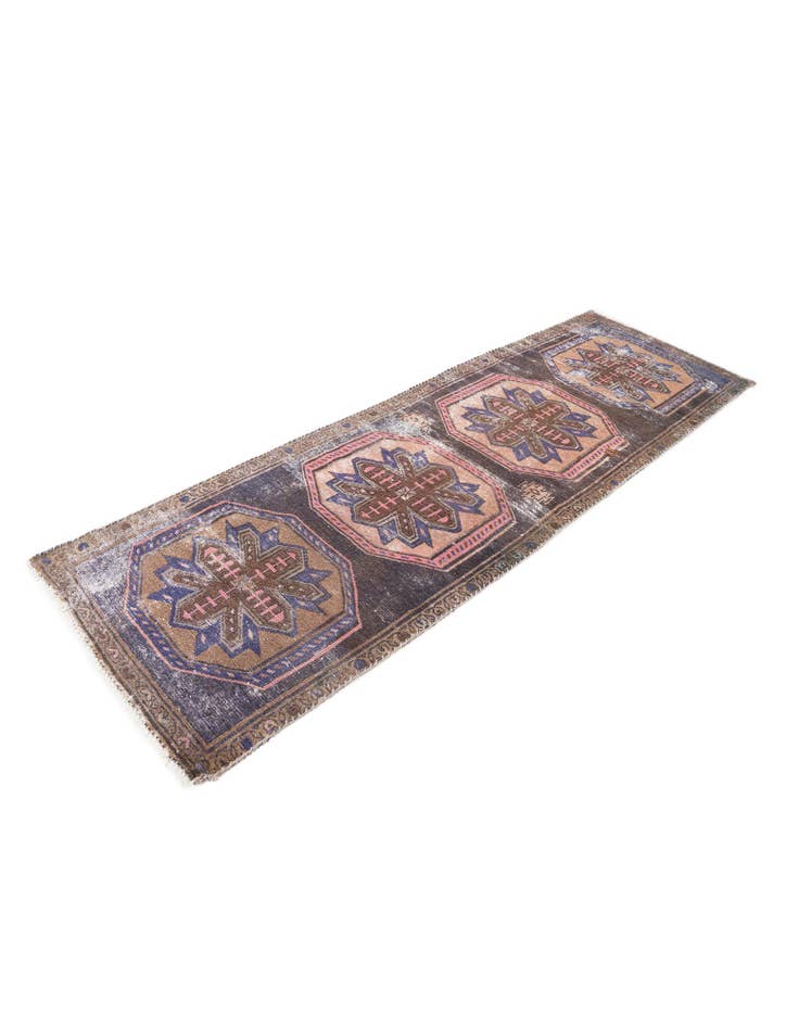 Detail image of 2' 8 x 8' 2  Hand Knotted Ultra Vintage Persian Wool Runner Rug