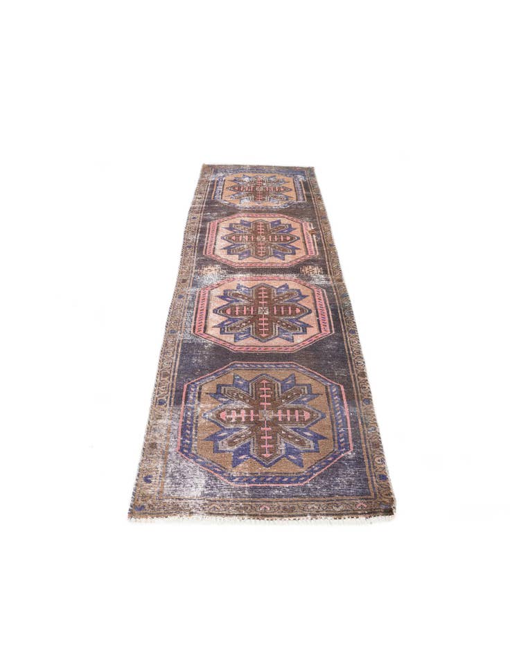 Detail image of 2' 8 x 8' 2 Hand Knotted Ultra Vintage Persian Wool Runner Rug