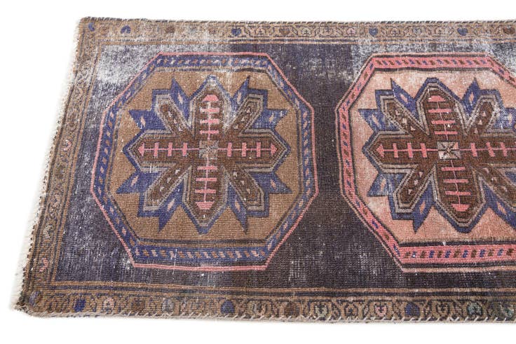 Detail image of 2' 8 x 8' 2 Hand Knotted Ultra Vintage Persian Wool Runner Rug