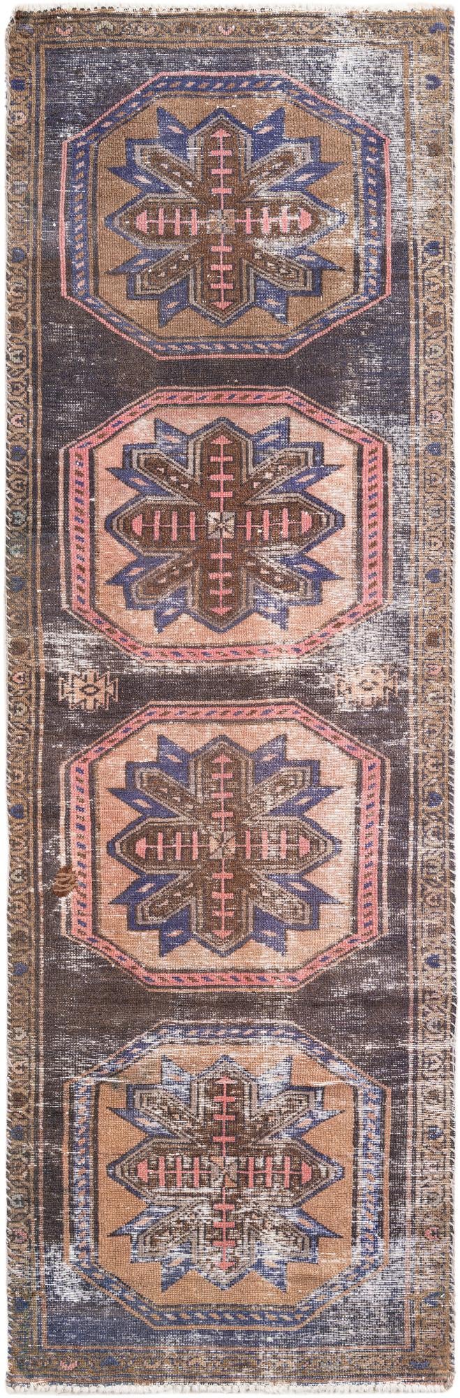 2' 8 x 8' 2 Hand Knotted Ultra Vintage Persian Wool Runner Rug