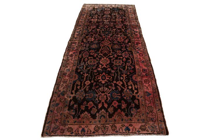3' 10 x 9' 4 Hand Knotted Ultra Vintage Persian Wool Runner Rug