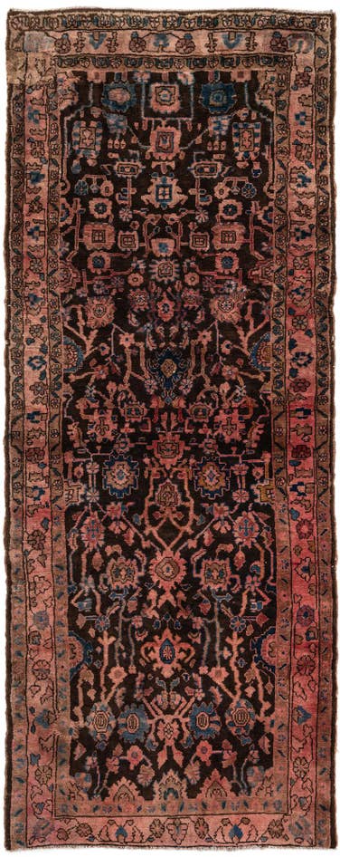 Detail image of 3' 10 x 9' 4 Hand Knotted Ultra Vintage Persian Wool Runner Rug