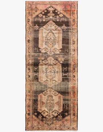 3' 8 x 9' 2 Hand Knotted Ultra Vintage Persian Wool Runner Rug