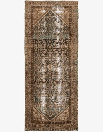 3' 9 x 9' 2 Hand Knotted Ultra Vintage Persian Wool Runner Rug