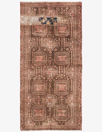 3' 4 x 6' 10 Hand Knotted Ultra Vintage Persian Wool Runner Rug