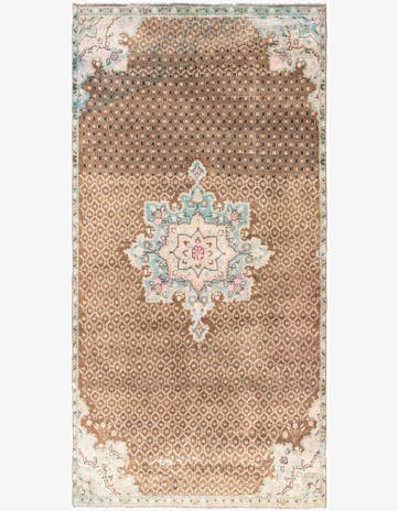 4' x 7' 9 Hand Knotted Ultra Vintage Persian Wool Runner Rug