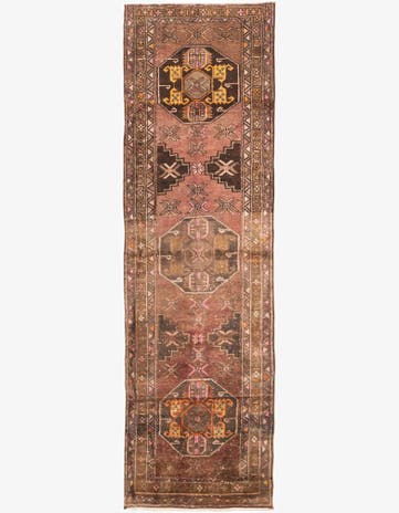3' 9 x 12' 8 Hand Knotted Ultra Vintage Persian Wool Runner Rug