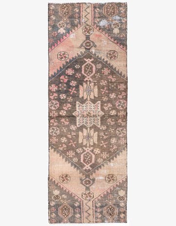 2' 5 x 6' 9 Hand Knotted Ultra Vintage Persian Wool Runner Rug