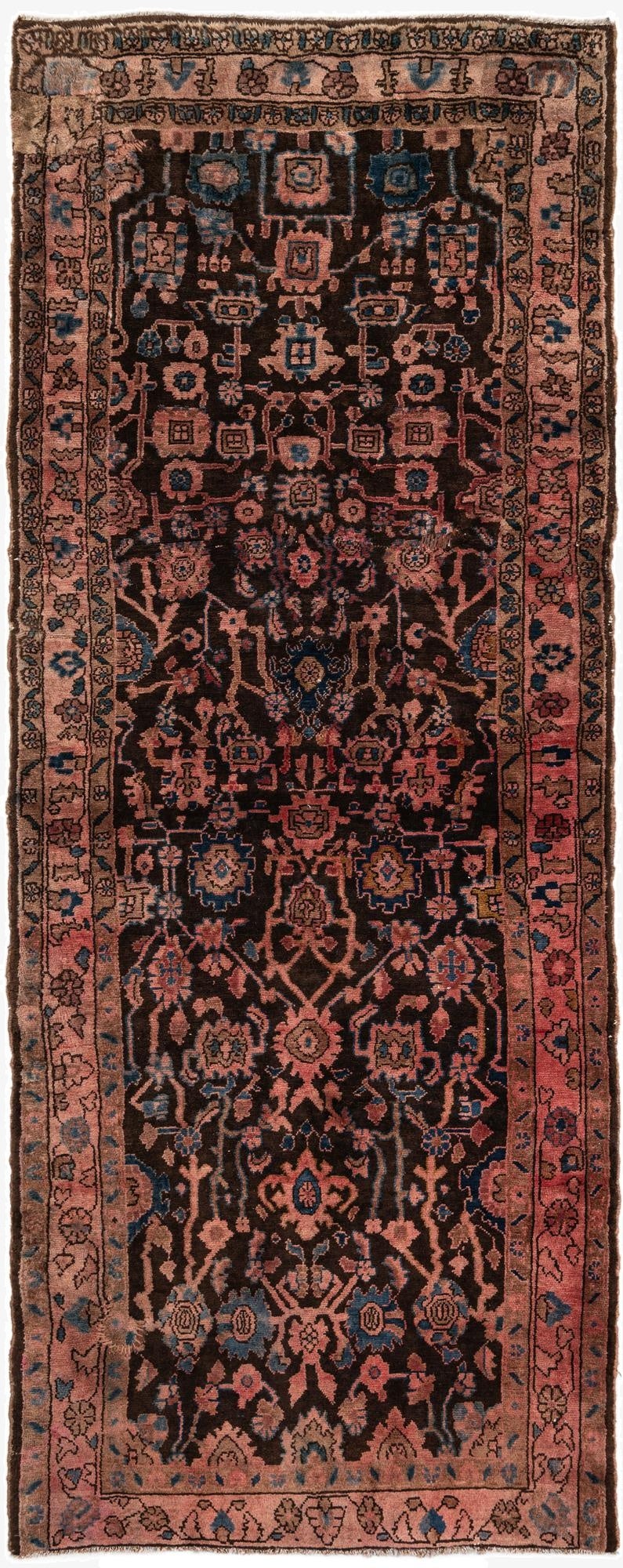 3' 10 x 9' 4  Hand Knotted Ultra Vintage Persian Wool Runner Rug