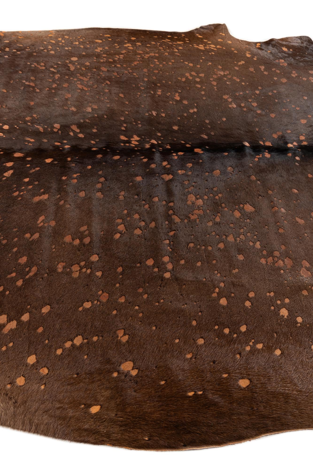 7' 1 x 7' 9 Cowhide Leather Square Rug