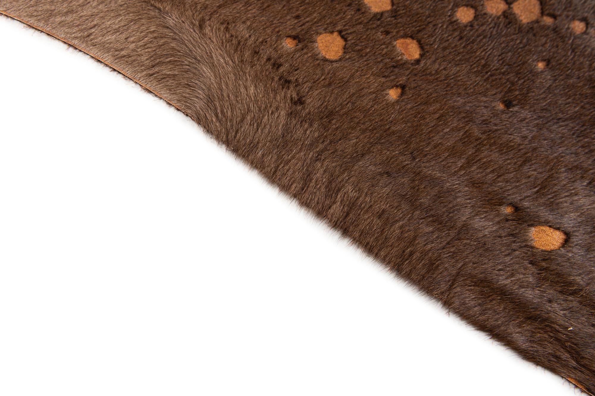 7' 1 x 7' 9 Cowhide Leather Square Rug