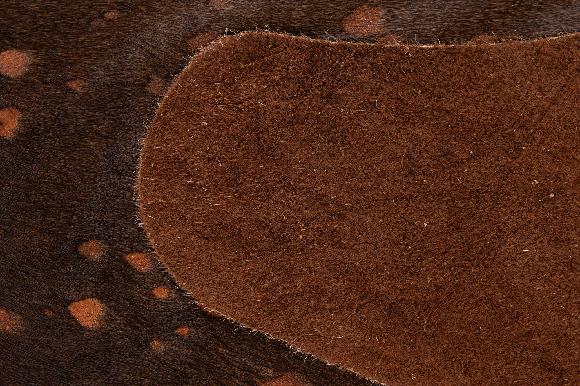 7' 1 x 7' 9 Cowhide Leather Square Rug