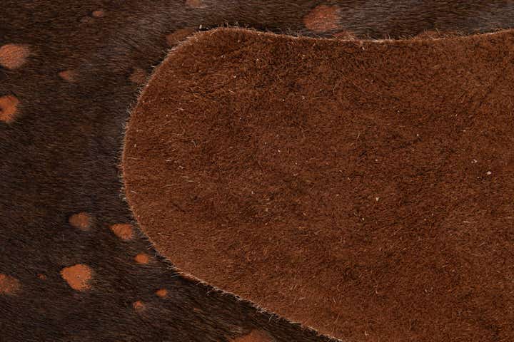 7' 1 x 7' 9 Cowhide Leather Square Rug