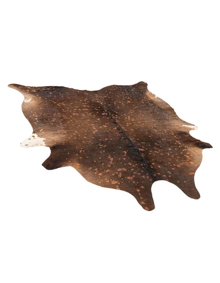 6' 7 x 6' 11 Cowhide Leather Square Rug