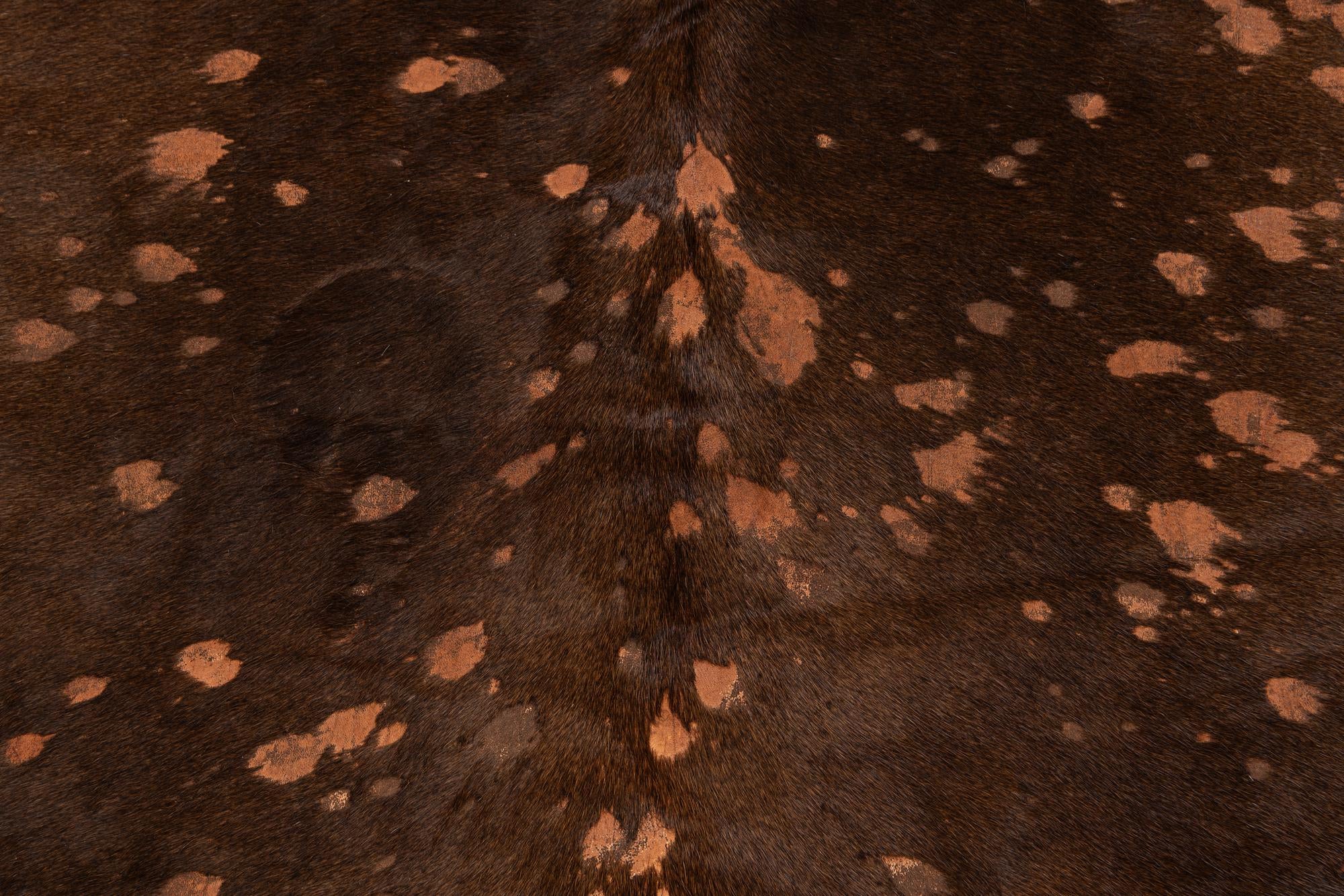 6' 7 x 6' 11 Cowhide Leather Square Rug