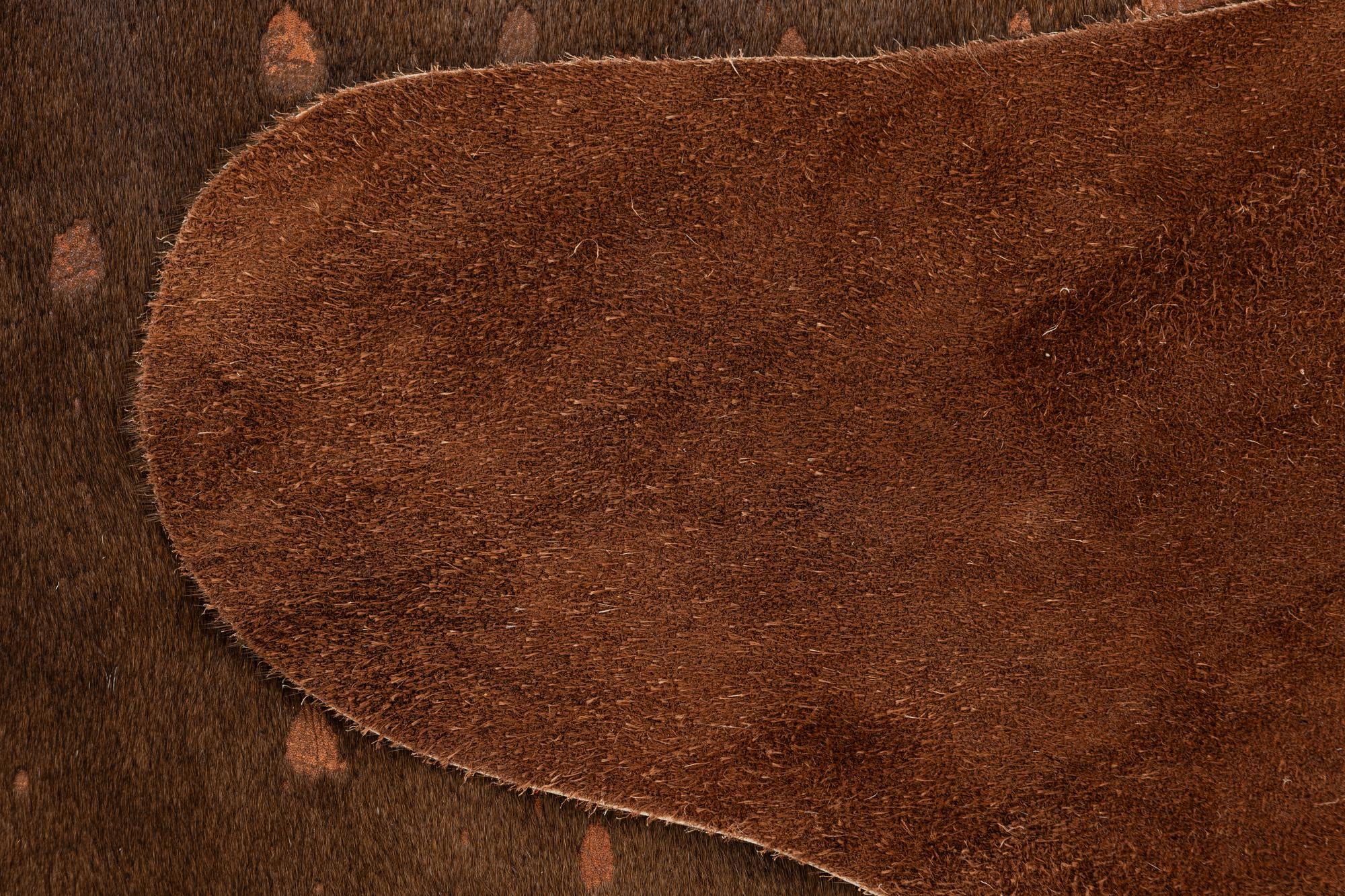 6' 7 x 6' 11 Cowhide Leather Square Rug