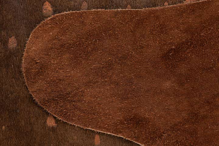 6' 7 x 6' 11 Cowhide Leather Square Rug