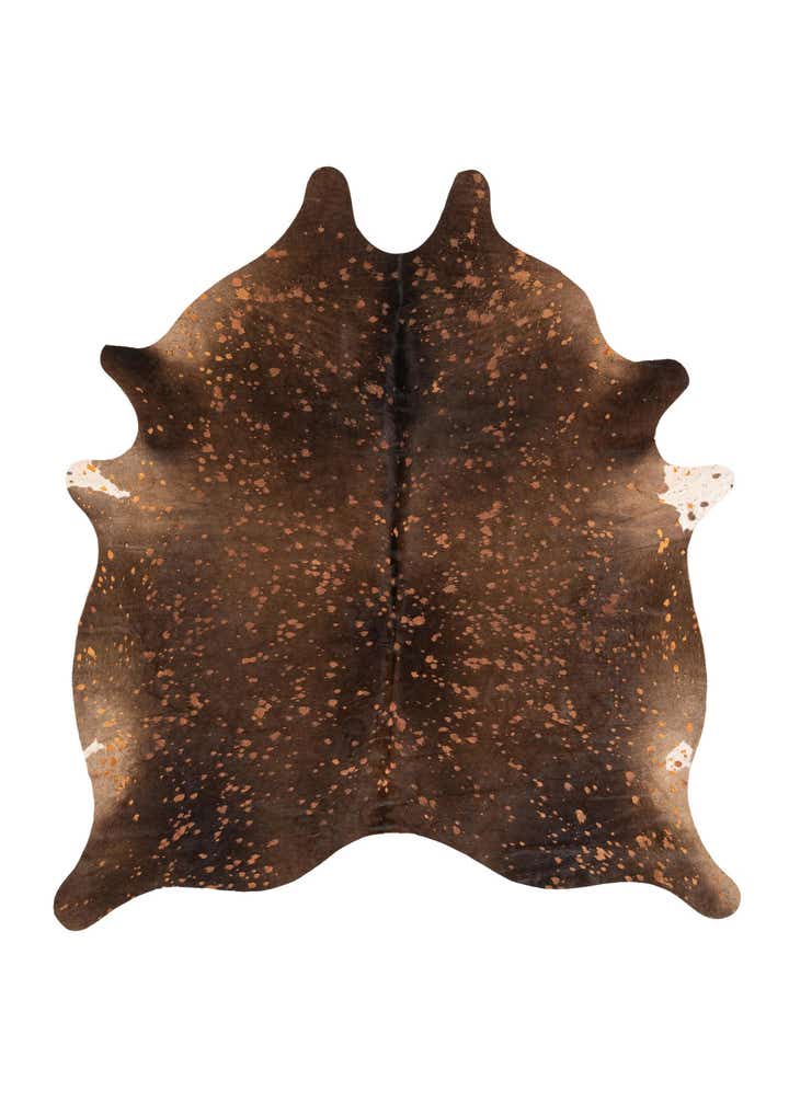 6' 7 x 6' 11 Cowhide Leather Square Rug