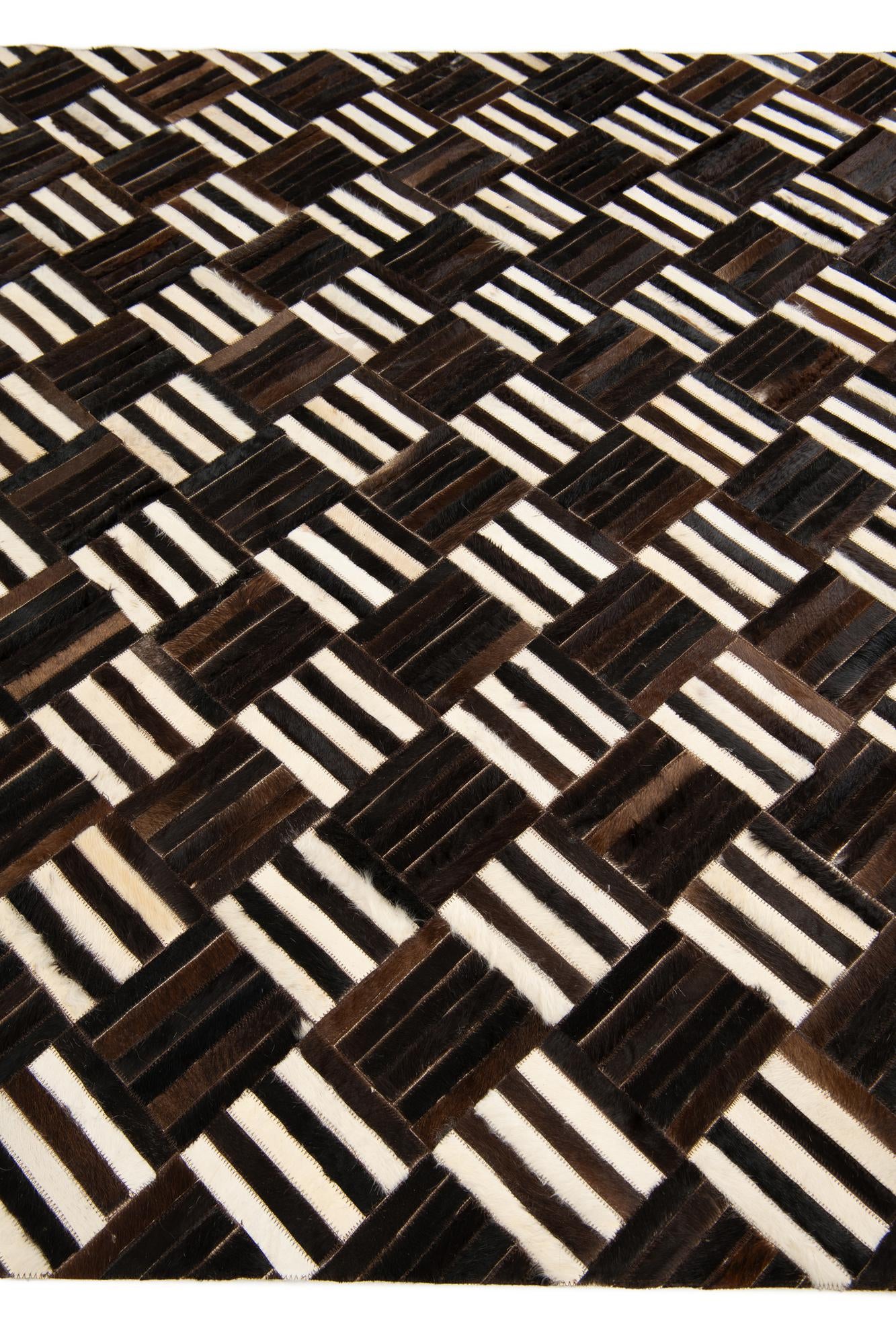5' 11 x 6' 7 Cowhide Stocks Square Rug