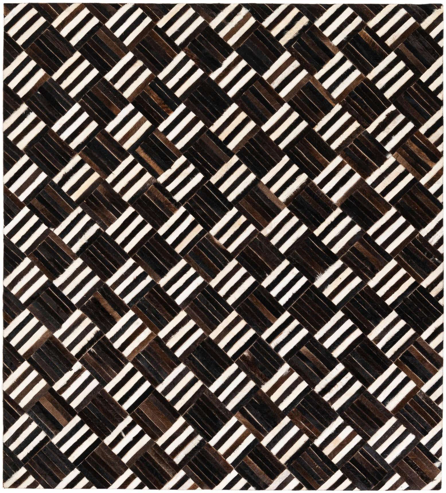 5' 11 x 6' 7 Cowhide Stocks Square Rug