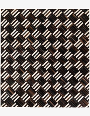 5' 11 x 6' 7 Cowhide Stocks Square Rug