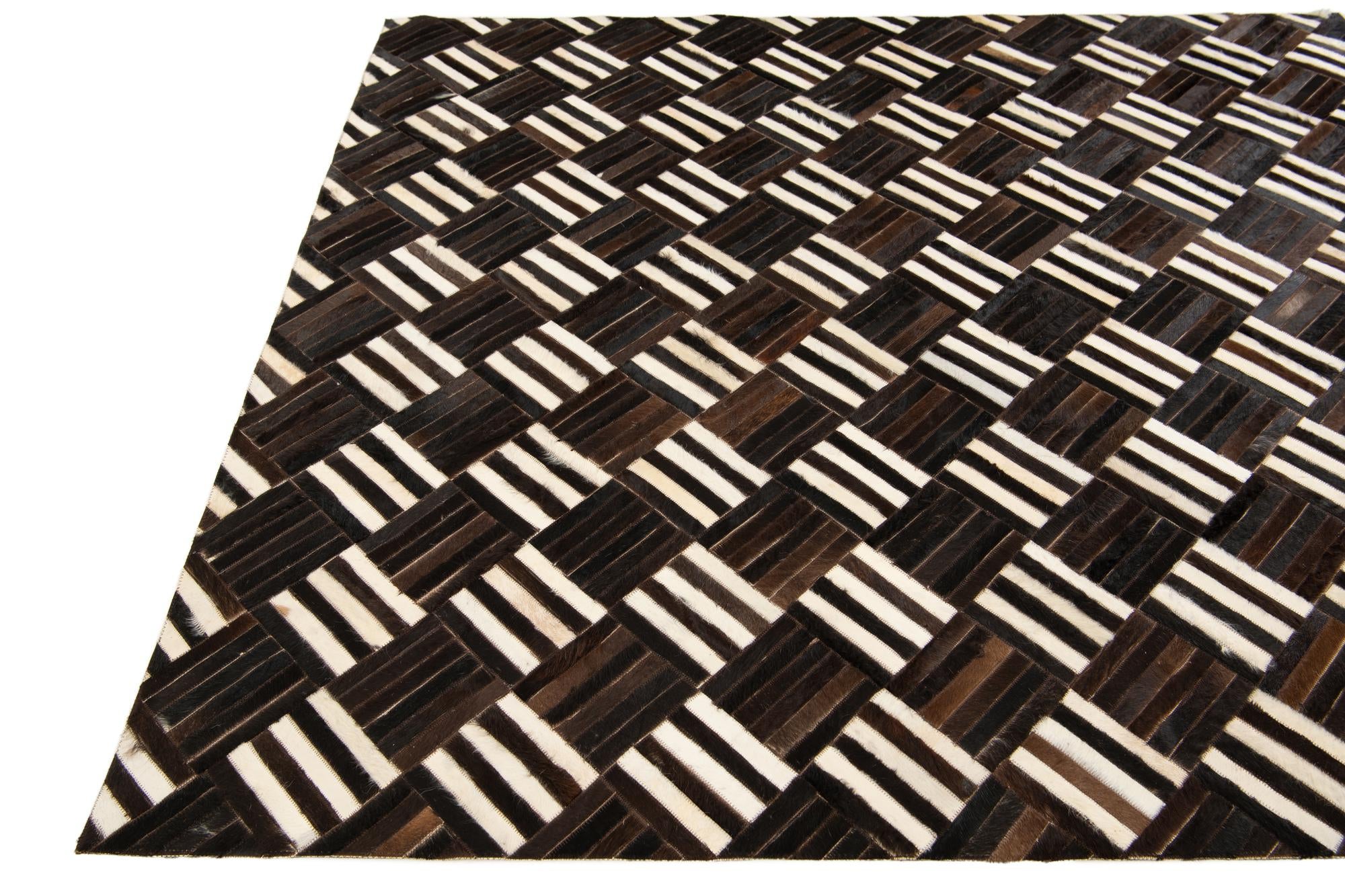 5' 11 x 6' 8 Cowhide Stocks Square Rug