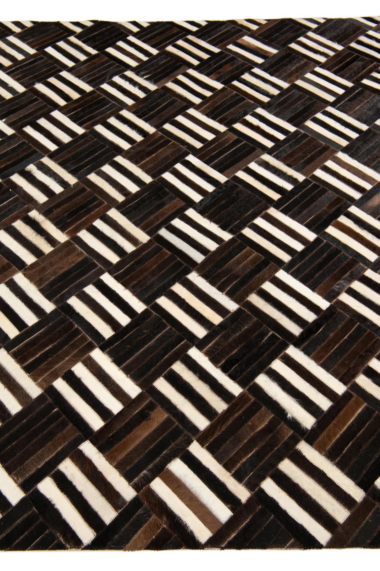 5' 11 x 6' 8 Cowhide Stocks Square Rug