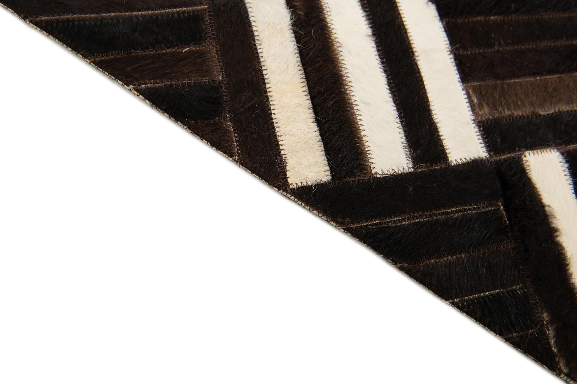 5' 11 x 6' 8 Cowhide Stocks Square Rug