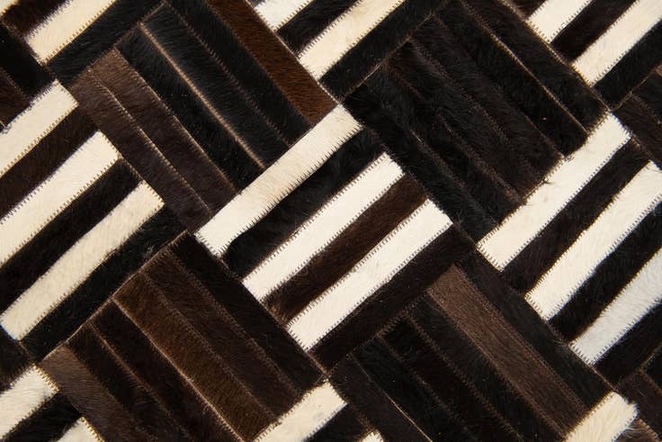Detail image of 5' 11 x 6' 8 Cowhide Stocks Square Rug