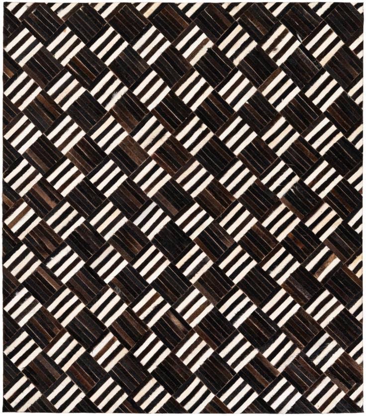 Detail image of 5' 11 x 6' 8 Cowhide Stocks Square Rug
