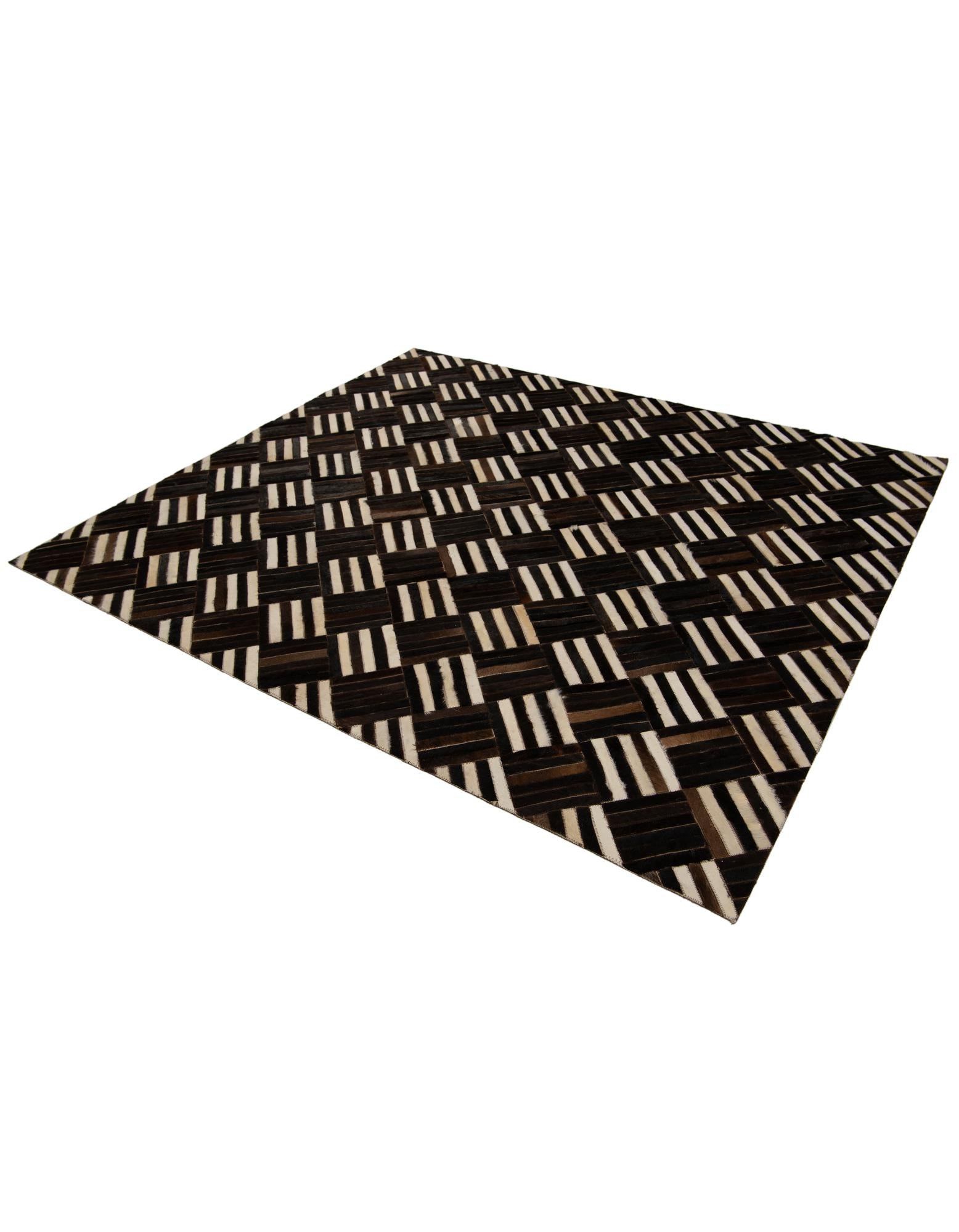 5' 10 x 6' 6 Cowhide Stocks Square Rug